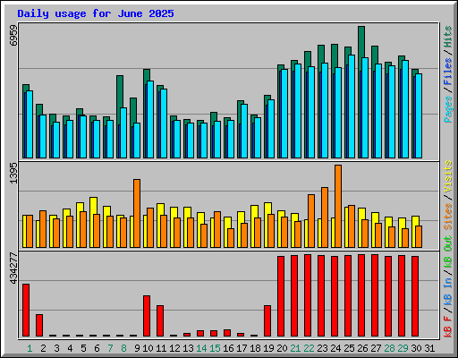 Daily usage for June 2025