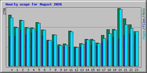 Hourly usage for August 2026